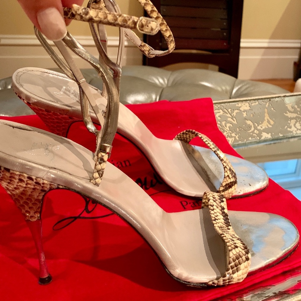 Snake skin Christian Louboutin heels . Size 41.5